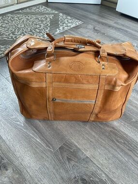Artesanía en cuero villa lourdes Leather Weekend Duffel Bag - Tan X-Large